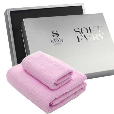 Luxury 100% cotton thick bath towel set 2pcs bath towel face towel